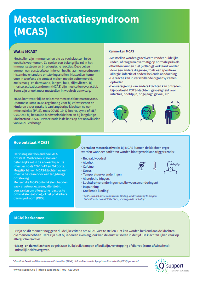 Nieuwe factsheet: Mestcelactivatiesyndroom (MCAS) - Q-support